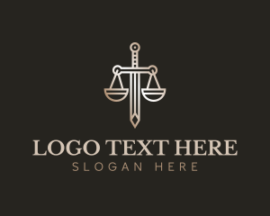 Judicial - Legal Law Scale Sword logo design