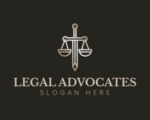 Legal Law Scale Sword logo design