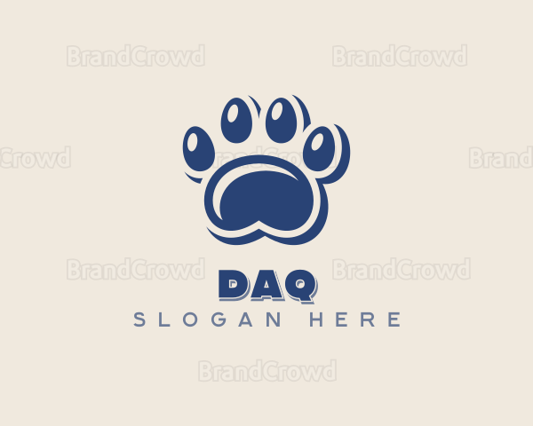 Paw Print Pet Grooming Logo