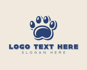 Animal Clinic - Paw Print Pet Grooming logo design