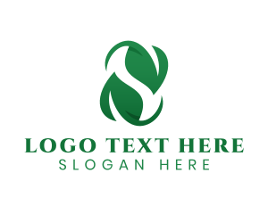 Green Crown - Natural Leaf Letter S logo design