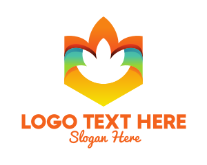 Relaxation - Colorful Lotus Flower Emblem logo design