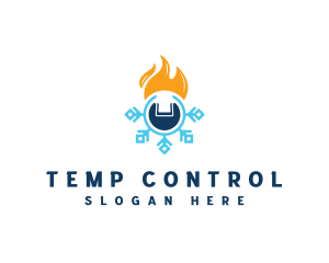 Thermostat - Wrench Thermostat Maintenance logo design