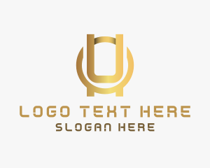 Gold - Gradient Crypto Money Letter U logo design