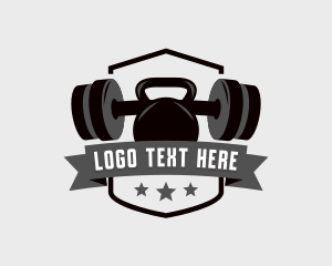 Athletic - Barbell Weights Fitness logo design