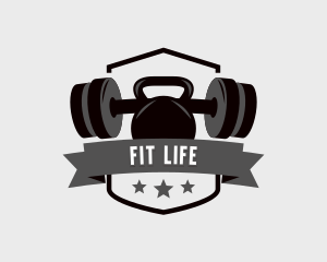 Barbell Weights Fitness  logo design