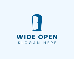 Open - Open Door Keyhole logo design