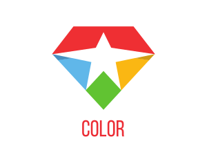 Colorful Star Diamond logo design