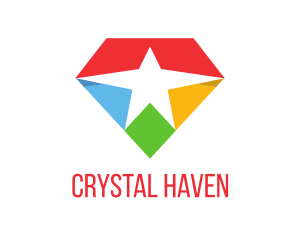 Colorful Star Diamond logo design