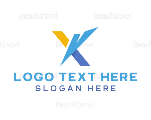 Paper Airplane Letter X Logo