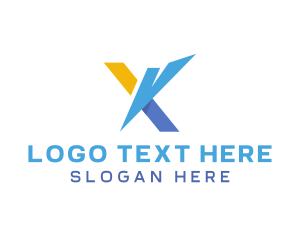 Geometric - Paper Airplane Letter X logo design