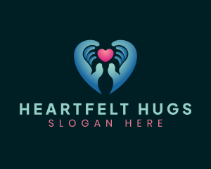 Heart Love Hand logo design