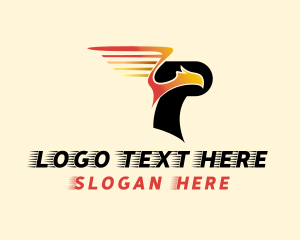 Eagle - Fire Phoenix Letter P logo design