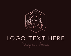 Outline - Beauty Woman Rose logo design