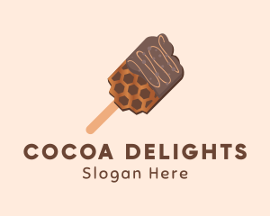 Chocolate Honey Waffle Snack logo design