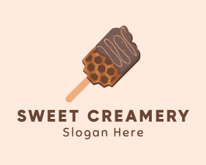 Chocolate Honey Waffle Snack logo design