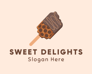 Chocolate Honey Waffle Snack logo design