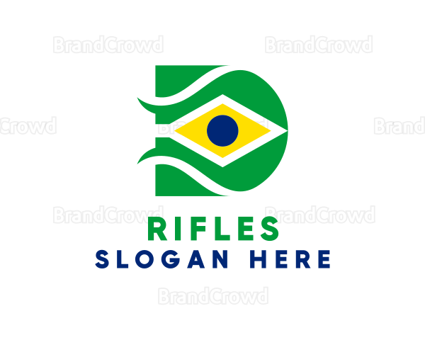 Brazil Flag Letter D Logo