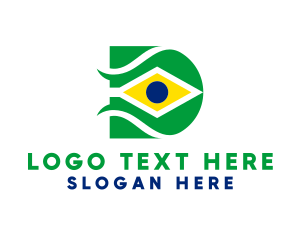 Latin America - Brazil Flag Letter D logo design