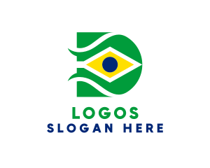 Government - Brazil Flag Letter D logo design
