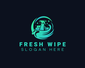 Wipe - Mop Cleaning Sanitation logo design