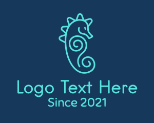Spiral - Blue Seahorse Spiral logo design