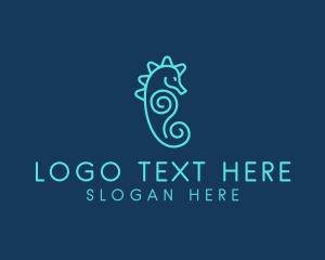 Pet Shop - Ocean Seahorse Spiral logo design