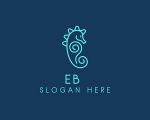 Creature - Ocean Seahorse Spiral logo design