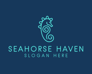 Seahorse - Ocean Seahorse Spiral logo design