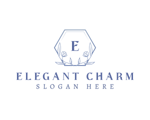 Elegant Floral Hexagon logo design