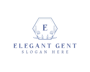 Elegant Floral Hexagon logo design