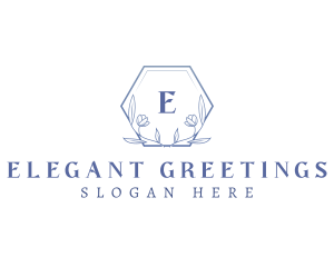 Elegant Floral Hexagon logo design