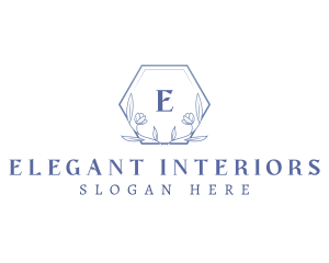 Elegant Floral Hexagon logo design