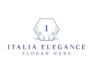 Elegant Floral Hexagon logo design