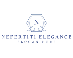 Elegant Floral Hexagon logo design