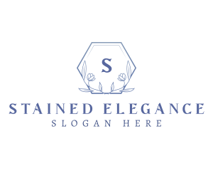 Elegant Floral Hexagon logo design