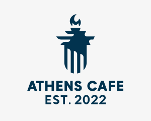 Athens - Torch Pillar Insurance logo design