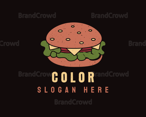 Retro Cheeseburger Snack Logo