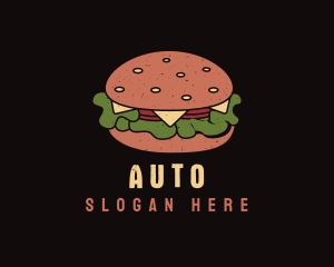 Retro Cheeseburger Snack Logo