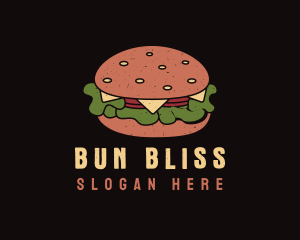 Bun - Retro Cheeseburger Snack logo design