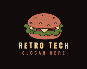 Retro Cheeseburger Snack logo design