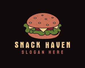 Retro Cheeseburger Snack logo design