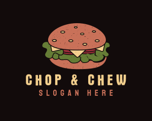 Fast Food - Retro Cheeseburger Snack logo design