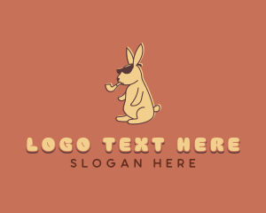 Pet Grooming - Smoking Pipe Bunny logo design