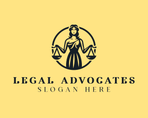 Judge Woman Lawyer logo design