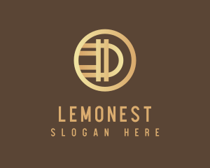 Economic - Gold Digital Coin Letter D logo design