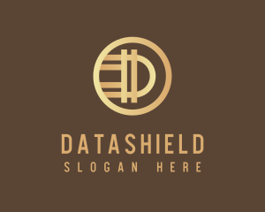 Cryptocurrency - Gold Digital Coin Letter D logo design