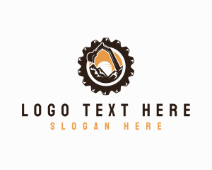 Cogwheel - Backhoe Excavator Digger logo design