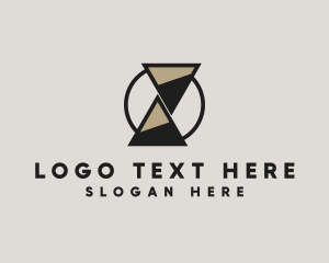 Triangular - Minimalist Hour Glass logo design