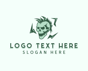 Grunge Skull Rockstar Logo